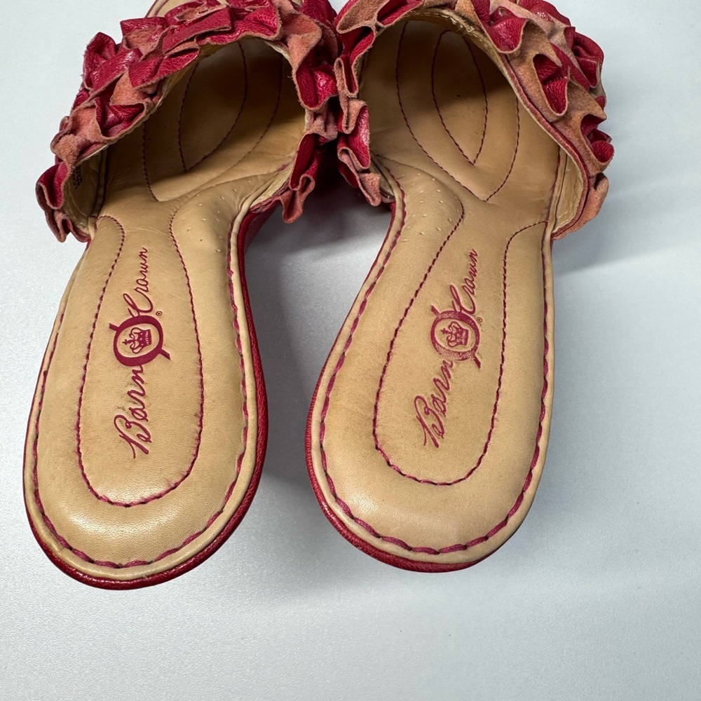 Elegant Red Ruffle Mules - Picture 6 of 6
